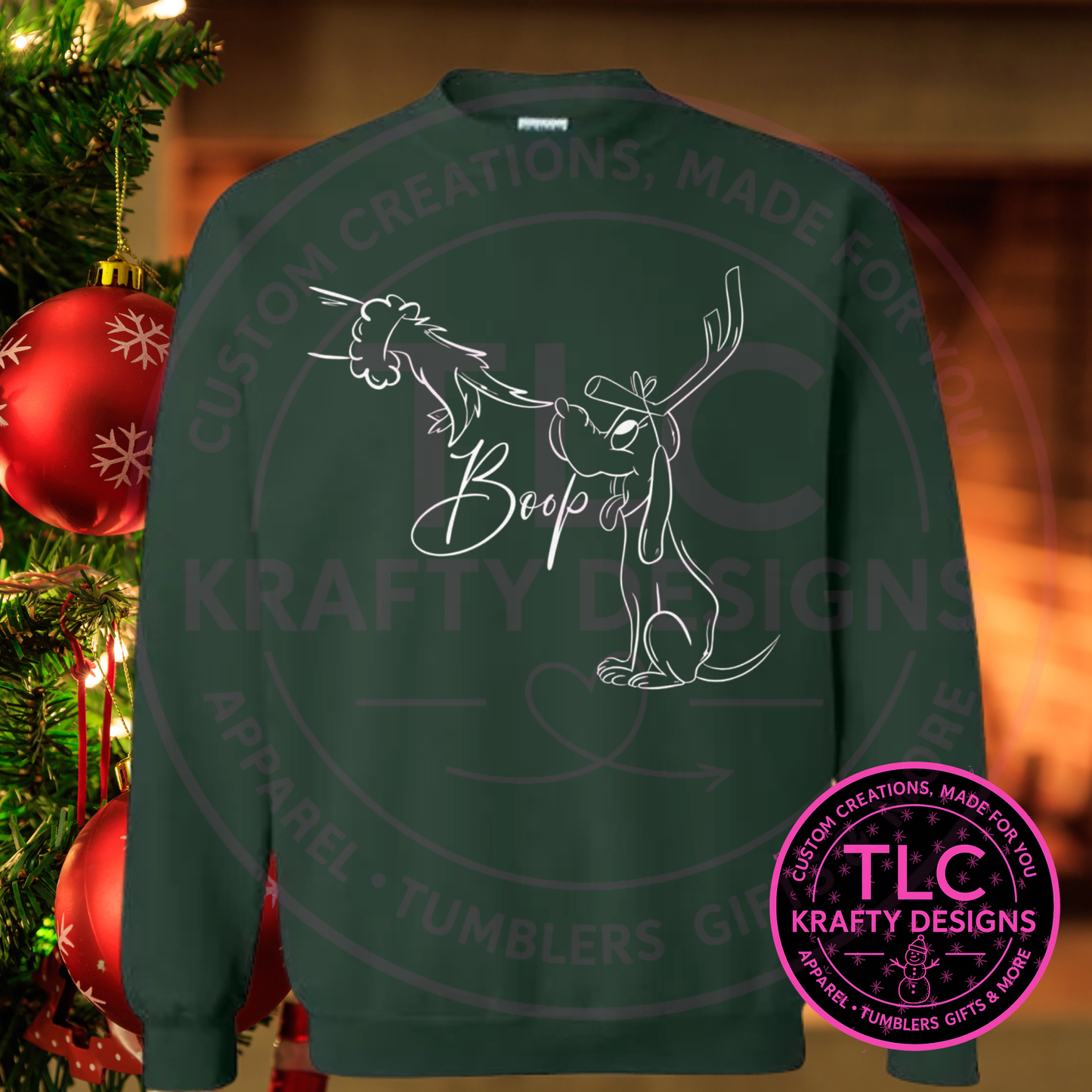 Grinch Boop Sweatshirt - Festive Christmas Crew Neck or Hoodie CK