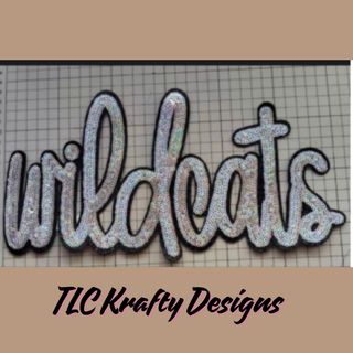 Wildcats Sequin Patch, Sparkle School Spirit Patch, Wildcats Iron On Patch