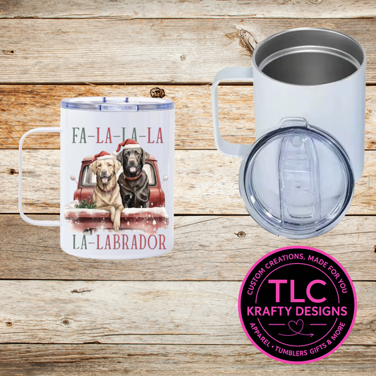 Fa La La La La Labrador Christmas Mug - 12oz Travel Mug With Lid CK