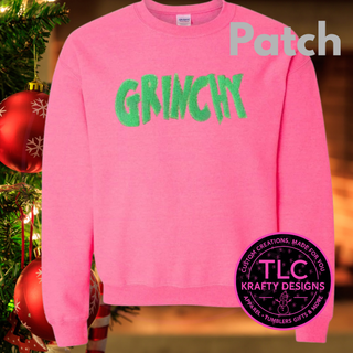 Grinchy Chenille Patch: Iron-On/Sew-On Holiday Applique