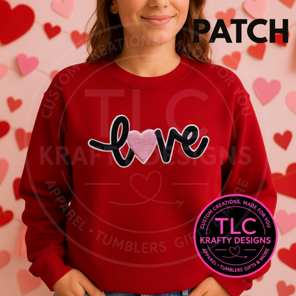 XL Love Chenille Patch – Valentine Iron-On / Sew-On Applique CK
