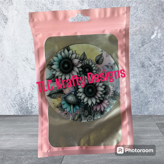 Abstract Flower Neoprene Coffee Coaster