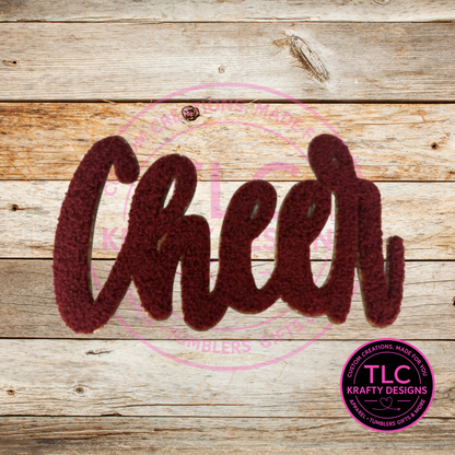 XL Cheer Chenille Patch Maroon – Spirit Wear Iron-On / Sew-On Appliqué CK