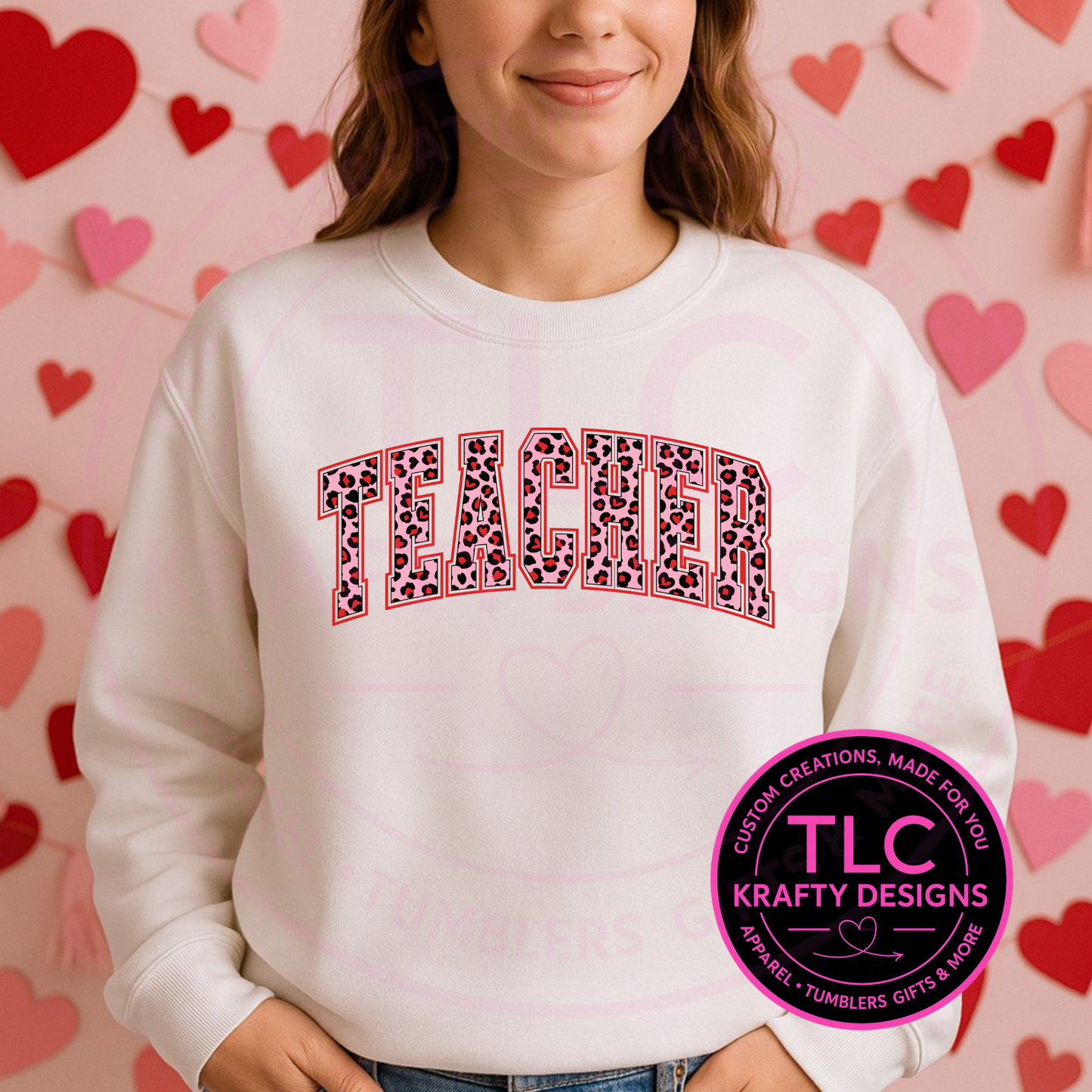 Teacher Leopard Print Sweatshirt or T-Shirt | Teacher Appreciation Shirt | Valentine Teacher Outfit | Cute Teacher Apparel | Gift for Teachers