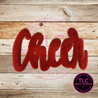 XL Cheer Chenille Patch Red – Spirit Wear Iron-On / Sew-On Appliqué CK