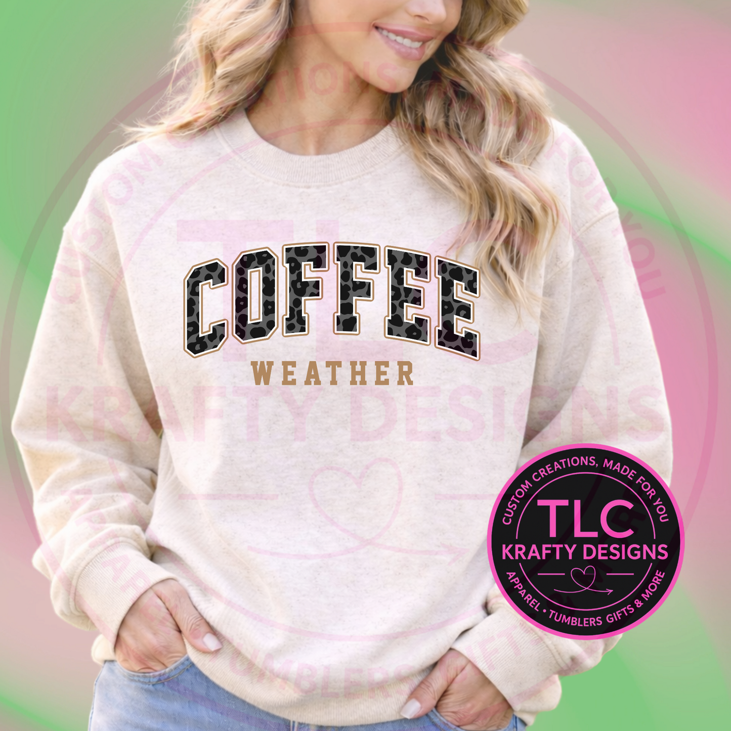 Coffee Weather Shirt or Sweatshirt – Cozy Leopard Print Coffee Lover Top