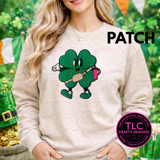 Trendy Clover Chenille Patch | St Patrick’s Day Patch | Green Clover Iron-On Patch | Jacket Hoodie Tote Patch