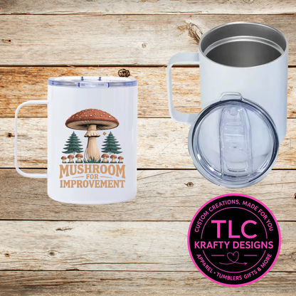 Mushroom for Improvement Mug - 12oz Travel Mug With Lid CK
