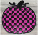Pink & Black Sequin Pumpkin Patch XL Iron-On Patch, Halloween Sequin Patch, Pumpkin Jacket Patch, Fall Sweatshirt Patch