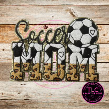 XL Soccer Mom Chenille Patch – Spirit Wear Iron-On / Sew-On Appliqué CK