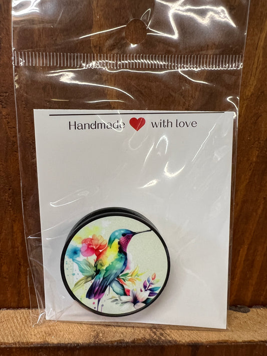 Watercolor Hummingbird Sublimation Retractable Phone stand Holder