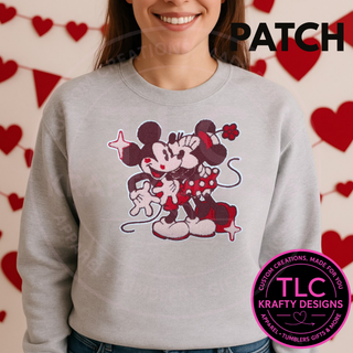 XL Hugging Mouse Couple Patch • Iron-On or Sew-On Chenille Patch CK