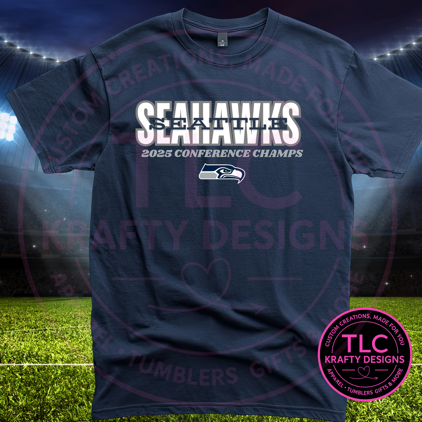 Seattle Football 2025 Conference Champs Logo Graphic – Seattle Sports T-Shirt or Sweatshirt