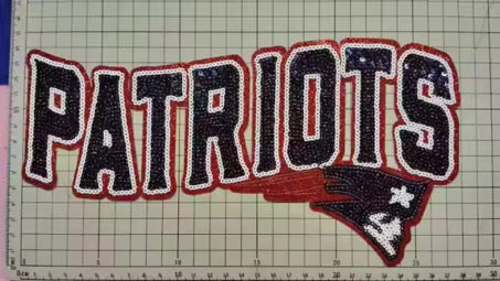Patriots Football XL Sequin Letter Patch