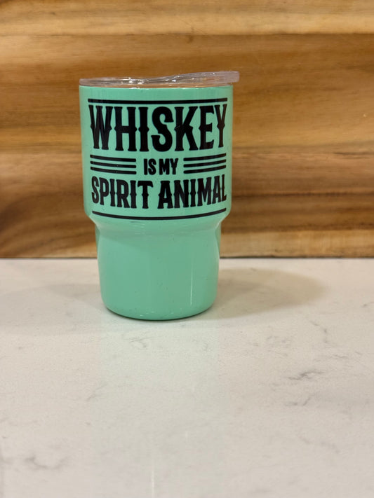 Whiskey is my spirit animal 3oz mini shot glass