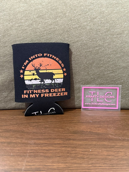 Fitness Deer Koozie – Funny Hunting Can Holder koozie for Outdoor Lovers & Grill Masters