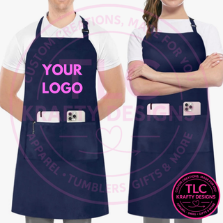 Custom Aprons with Personalized Designs | Adjustable Bib Apron with Pockets