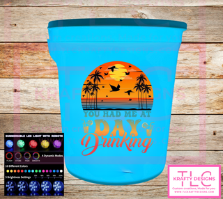 You Had Me at Day Drinking White LED Bucket with Lid | Custom UVT Design + Seat Lid Upgrade
