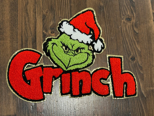 Red Santa Hat Green Man XL Patch – Festive Holiday Iron-On Appliqué | Cute Christmas Patch for Sweatshirts, Hoodies & Totes CK
