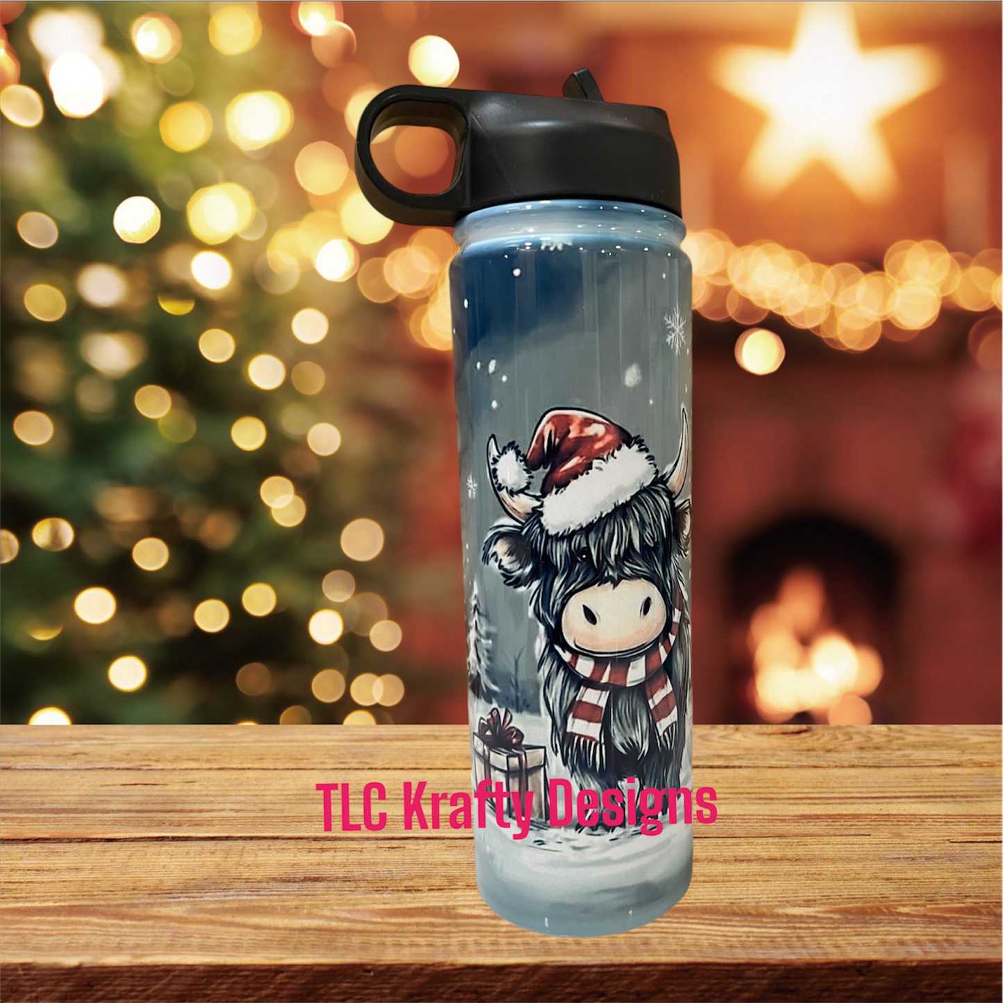 Holiday Highland Cow Tumbler – Cozy Up for the Season!