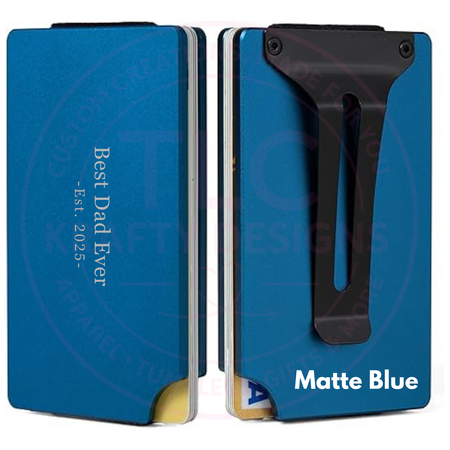 Best Dad Ever Engraved Minimalist Wallet - Slim Metal Card Holder