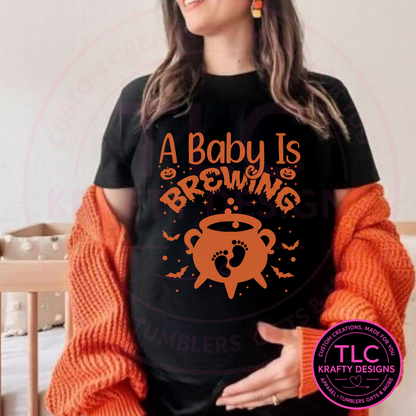 Maternity Halloween Shirt - Baby Brewing Design