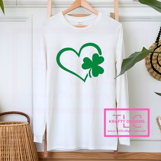 Heart Outline with Shamrock Shirt or Sweatshirt - St. Patrick's Day Apparel CK