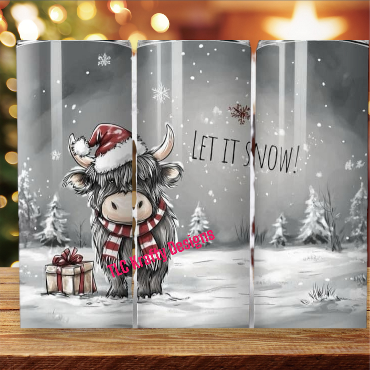 Holiday Highland Cow Tumbler – Cozy Up for the Season!