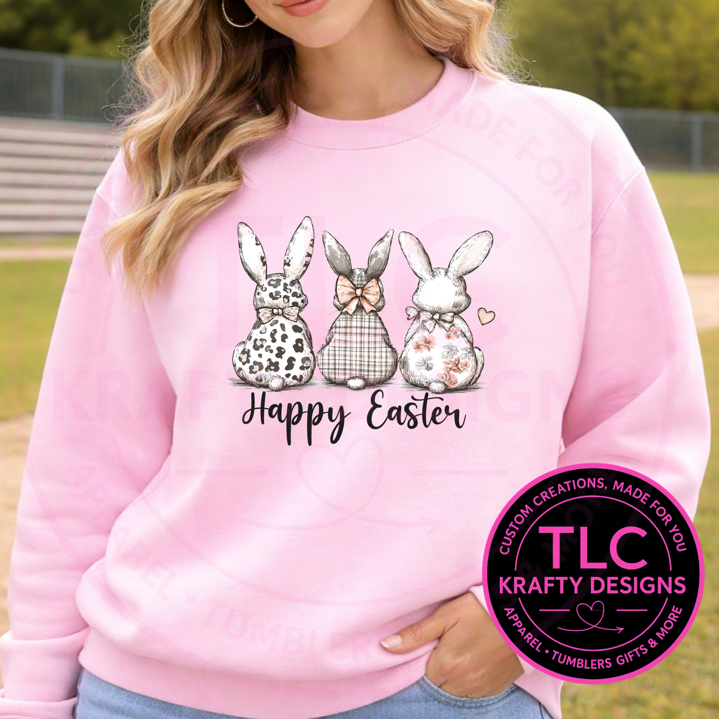 Happy Easter Bunny Trio Shirt or Sweatshirt – Cute Easter Bunny Graphic