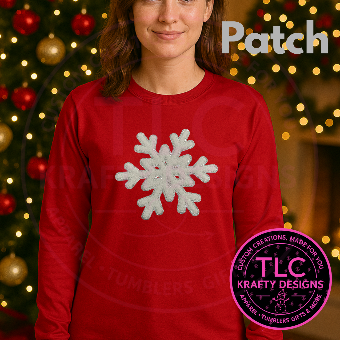 Extra Large Sequin Snowflake Chenille Patch – Sparkly Winter Chenille Patch or Sew-On Accent