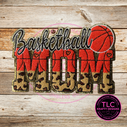 PREORDER XL Basketball Mom Chenille Patch – Spirit Wear Iron-On / Sew-On Appliqué CK