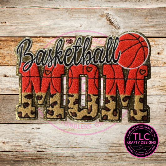 PREORDER XL Basketball Mom Chenille Patch – Spirit Wear Iron-On / Sew-On Appliqué CK