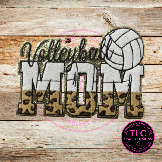 XL Volleyball Mom Chenille Patch – Spirit Wear Iron-On / Sew-On Appliqué CK