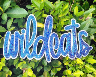 Wildcats Sparkle XL Sequin Patch – Blue & Silver Spirit Patch