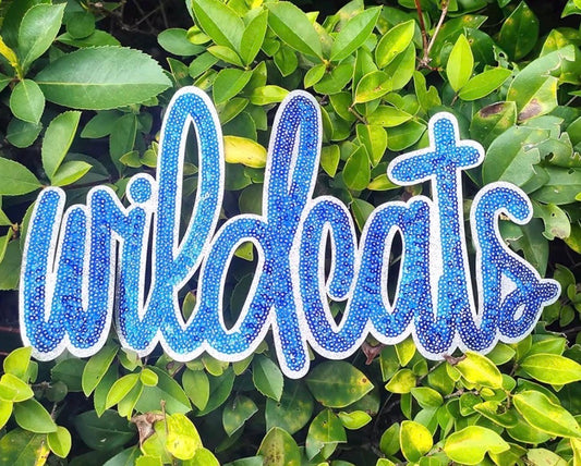 Wildcats Sparkle XL Sequin Patch – Blue & Silver Spirit Patch