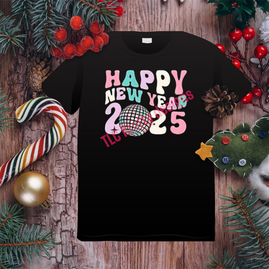 2025 Pastel Disco Ball New Year T-shirt