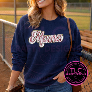 Baseball Mama Chenille Patch Sweatshirt or Hoodie
