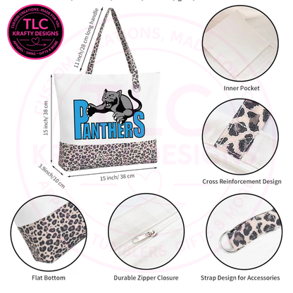 Maplewood Heights Panthers Zippered Canvas Tote Bag – School Spirit Bag
