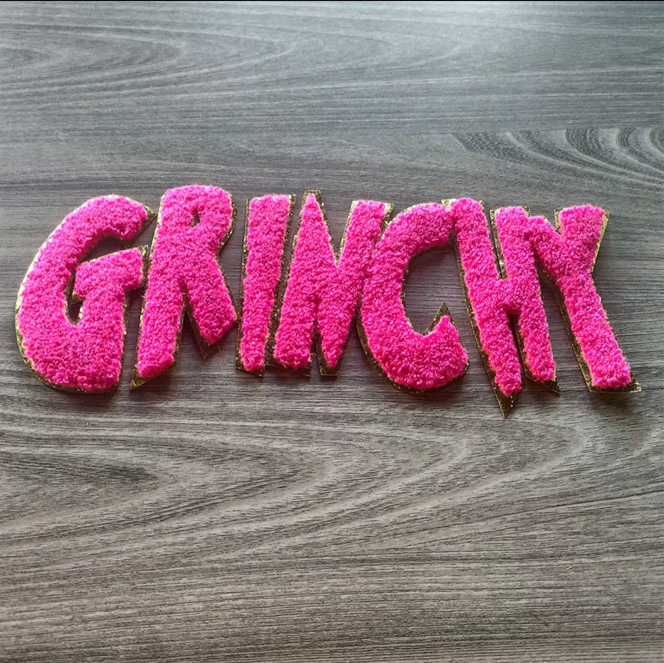 Grinchy Chenille Patch: Iron-On/Sew-On Holiday Applique