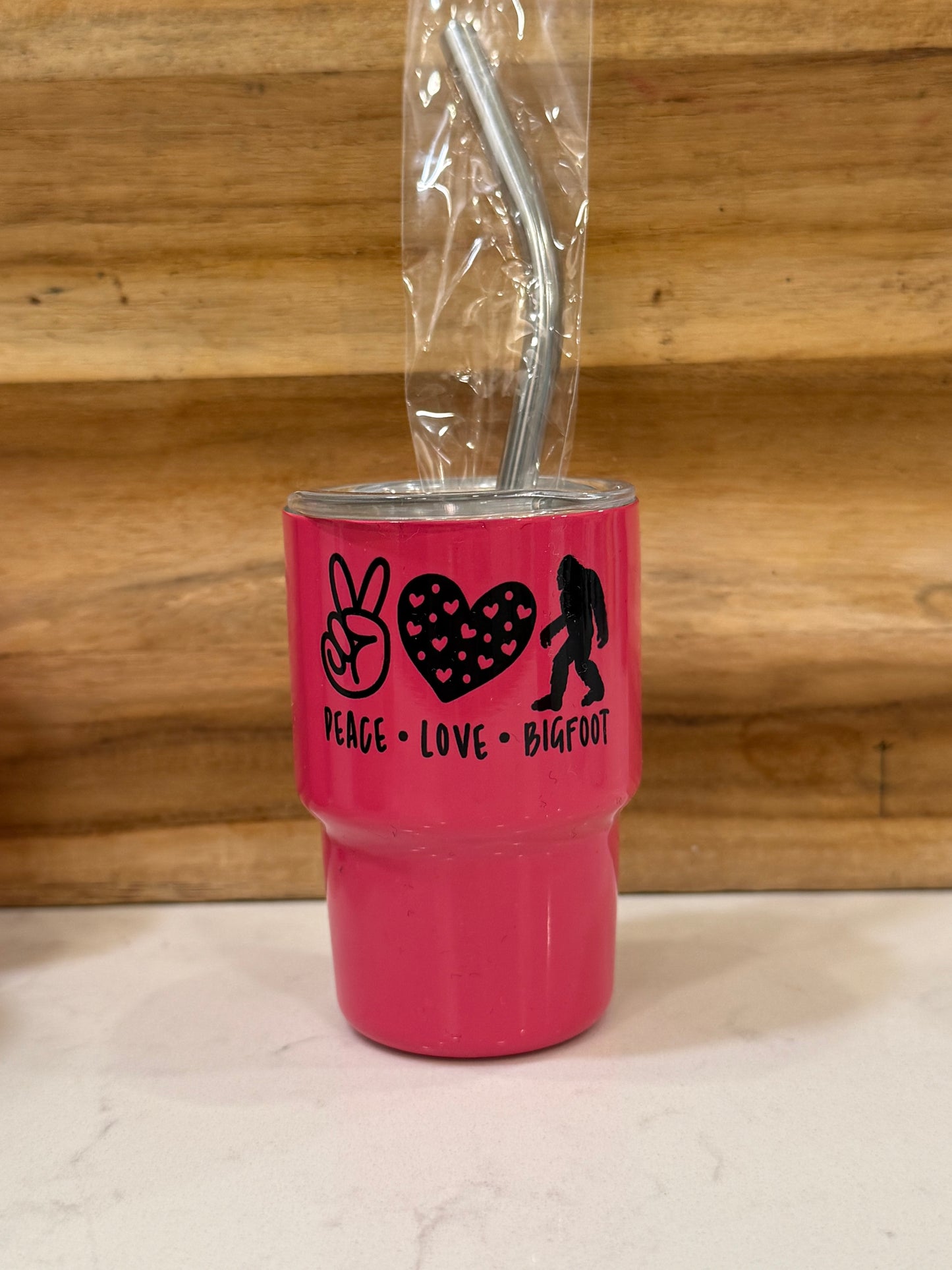 Peace love Bigfoot 3 ounce mini shot glass