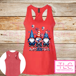 America Gnome Trio Design – Patriotic Summer Apparel