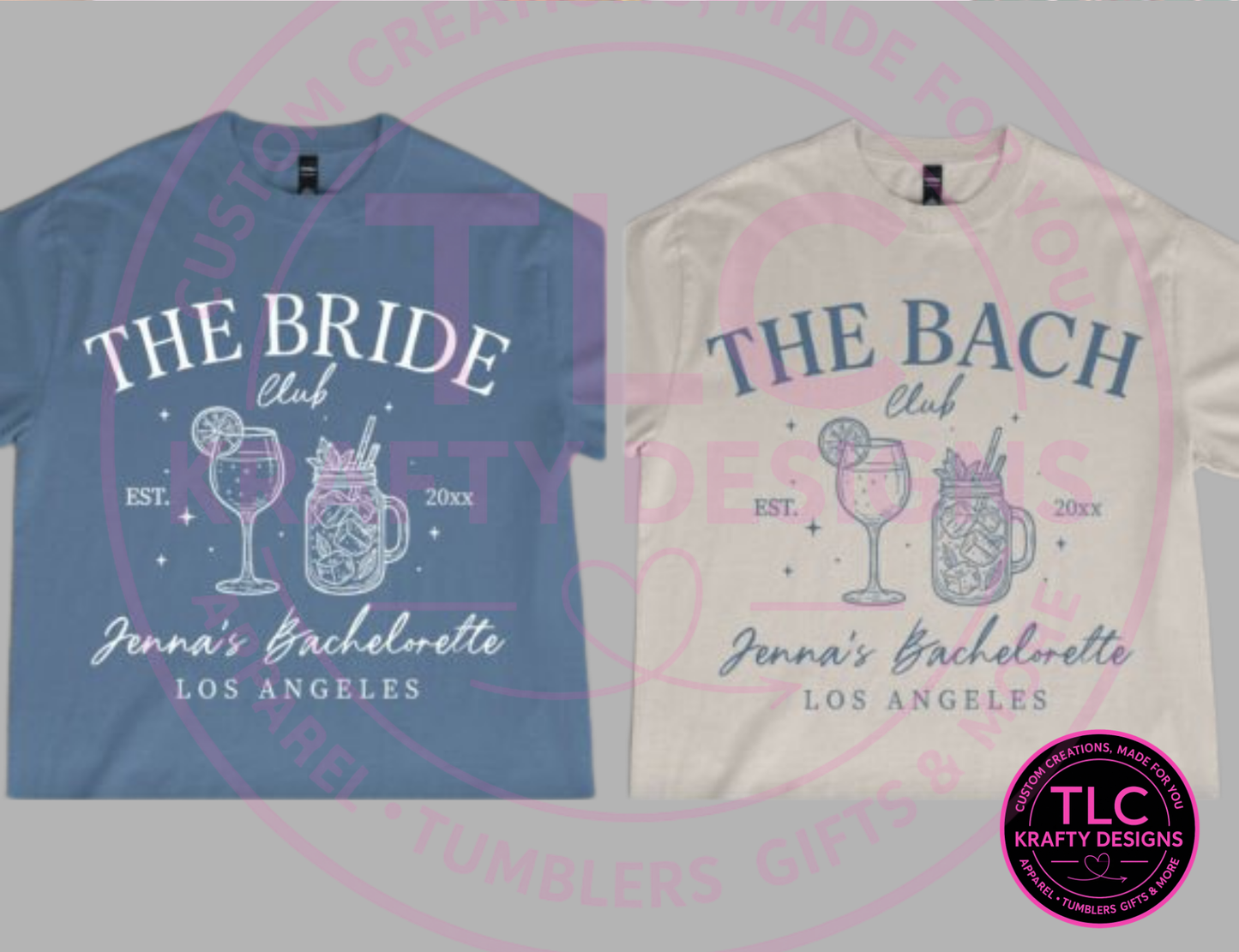 Bride and Bach Club Personalized Shirts - Bachelorette VIbes Apparel CK