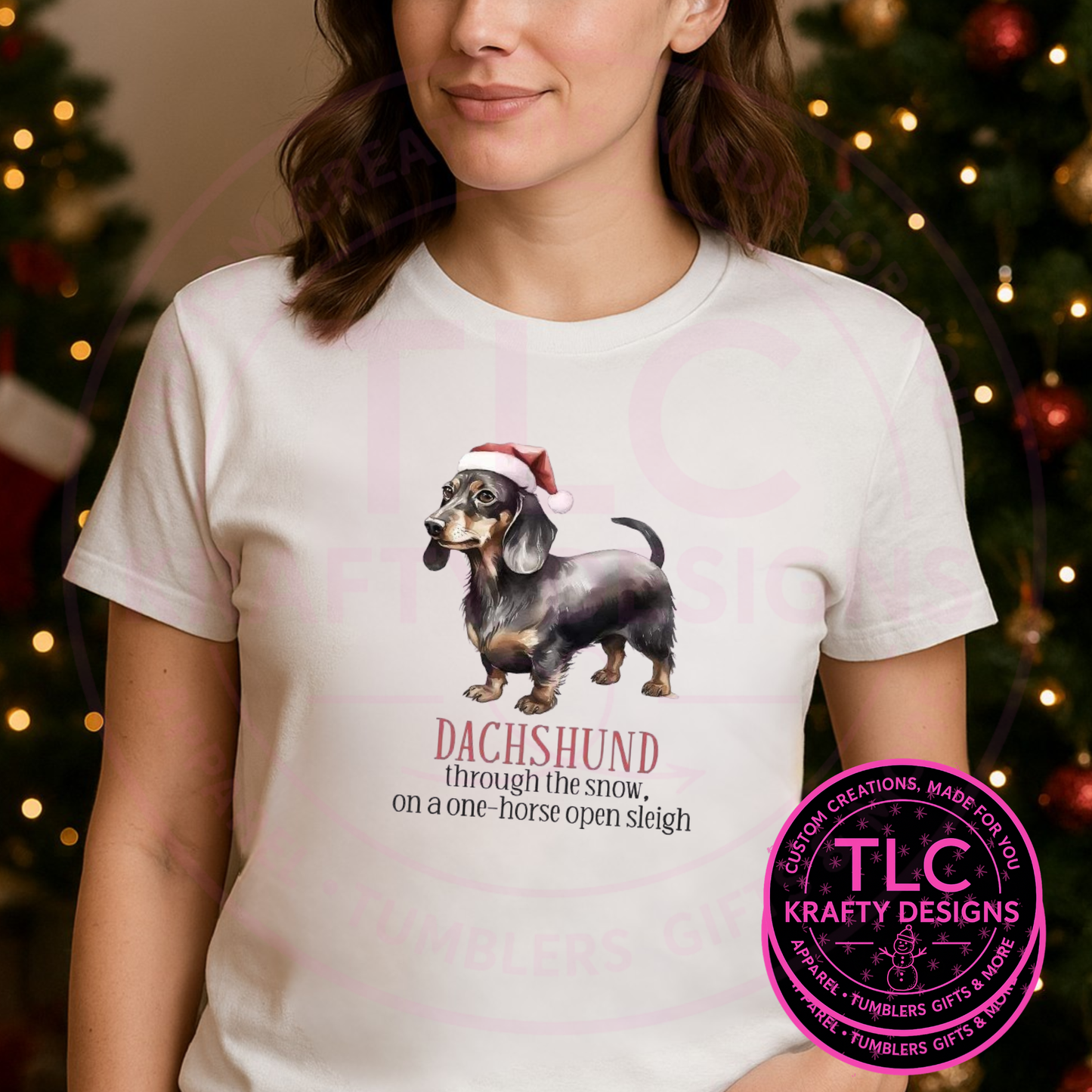 Dachshund Through the Snow Christmas T-Shirt – Festive Holiday Dog Lover Long or Short Sleeve Tee CK