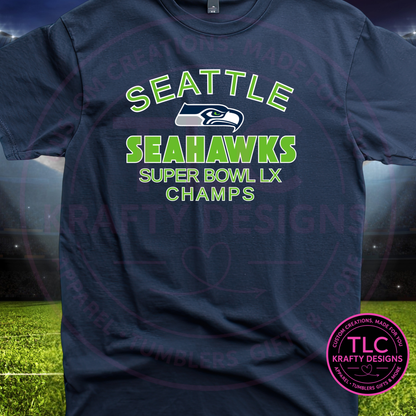 Football Champs Classic Text Graphic Apparel – T-Shirt or Sweatshirt
