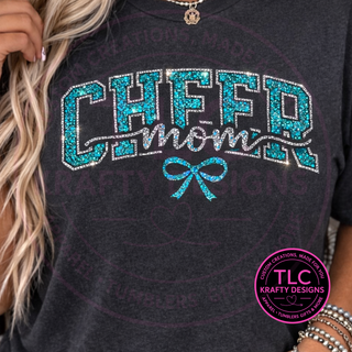 Cheer Mom Red Rhinestone Patch Apparel - Sports and Game Day Apparel