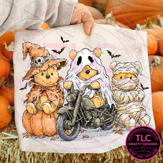 Cute Halloween Bear Trio Design – Spooky Season Apparel