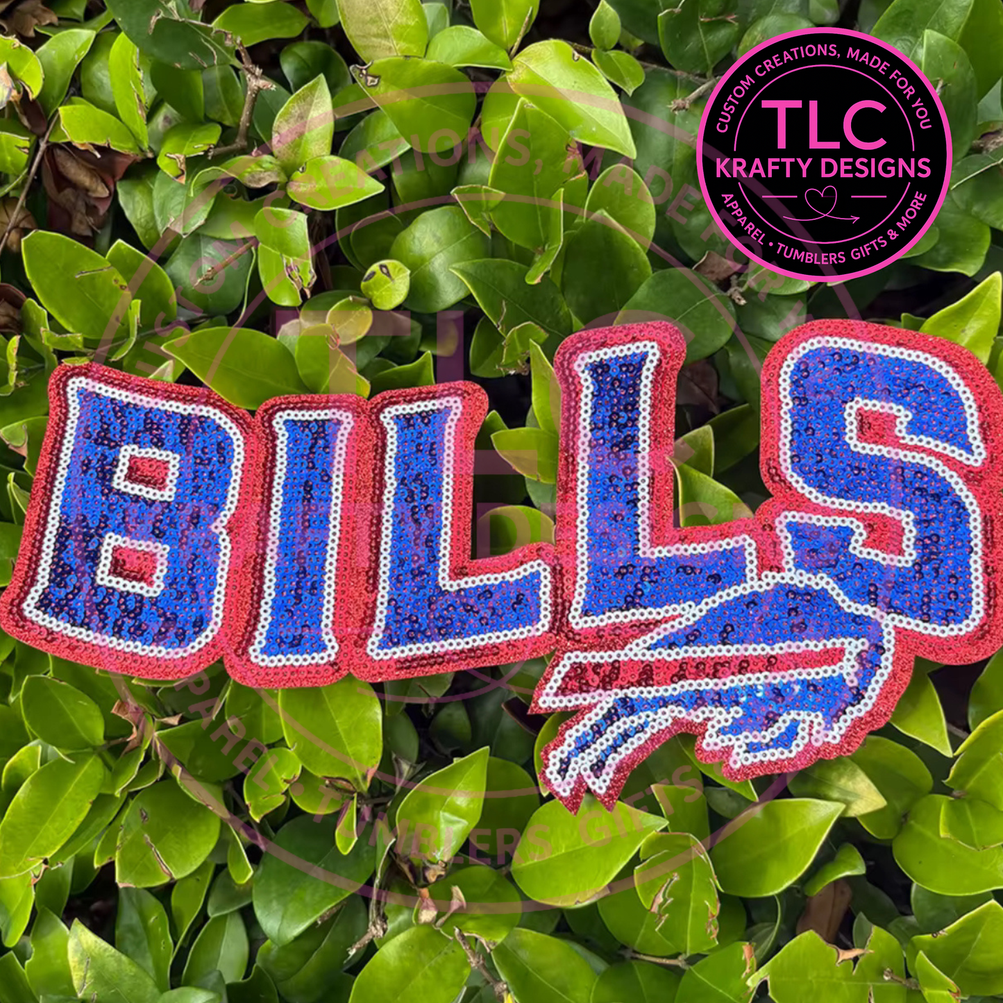 PREORDER XL Buffalo Football Sequin Patch – Sporty Iron-On / Sew-On Applique CK