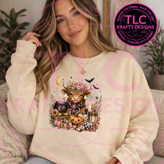 Highland Cow Halloween Design – Spooky Season Graphic Apparel