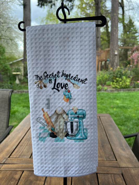 The Secret Ingredient is Love Gnome Soft Kitchen towel
