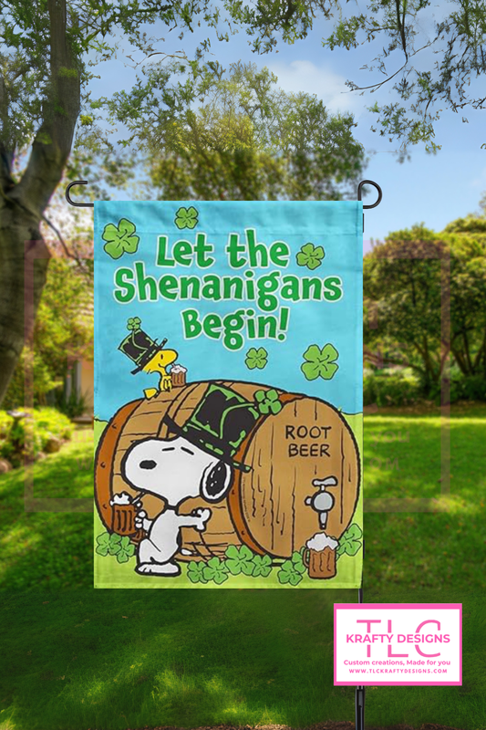 Let The Shenanigans Begin Garden Flag – St. Patrick's Day Outdoor Banner